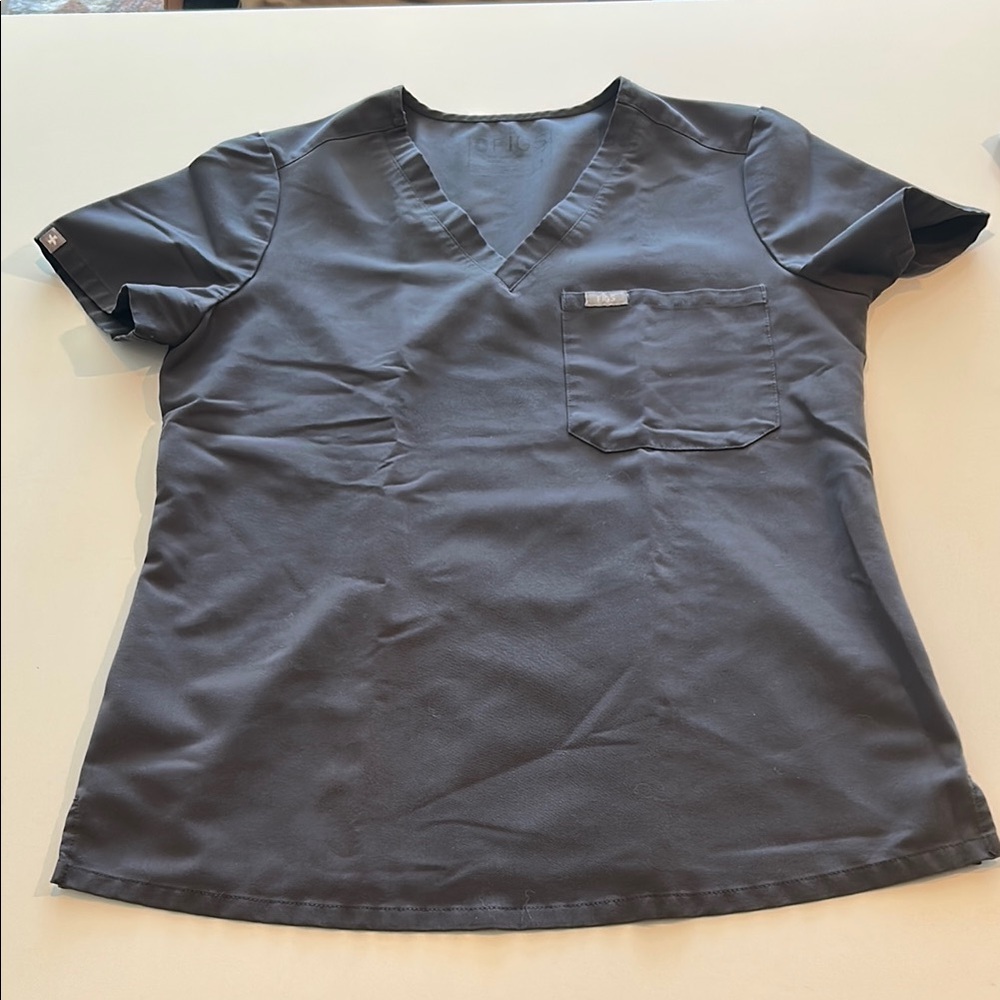 Figs Gray Relaxed Fitted Short Sleeve Tee